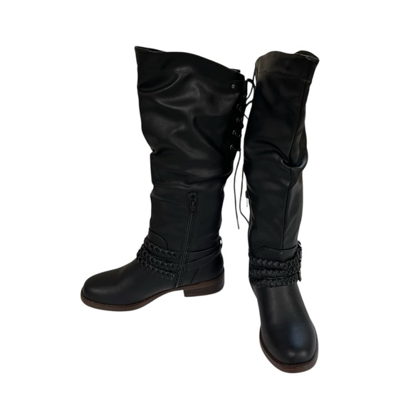 NWT XOXO vegan leather Marcus extendible calf knee high boots - Picture 1 of 10